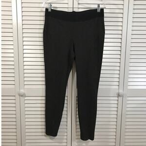 Faded Glory Charcoal Gray Pull On Pants L High Rise Stretch Skinny Jeggings